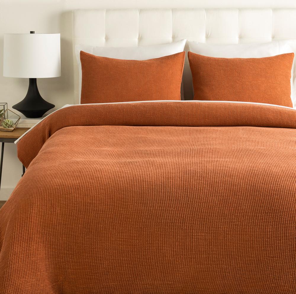 Livabliss - Waffle Duvet - Rust - WFL1002-FQSET veiw 1