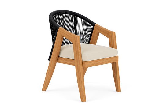 Lloyd Flanders - Alpine Dining Armchair In Natural Teak Finish With Callen Pearl Fabric - 3630010962021 view 1