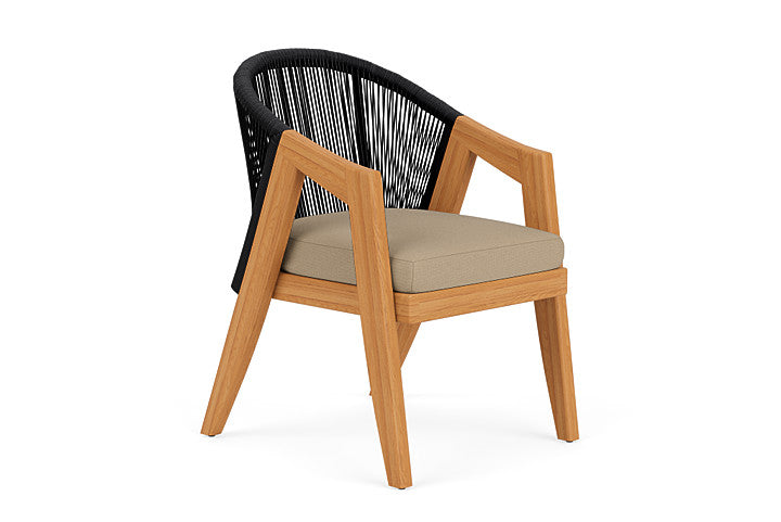 Lloyd Flanders - Alpine Dining Armchair In Natural Teak Finish With Fife Sahara Fabric - 363001096742 view 1