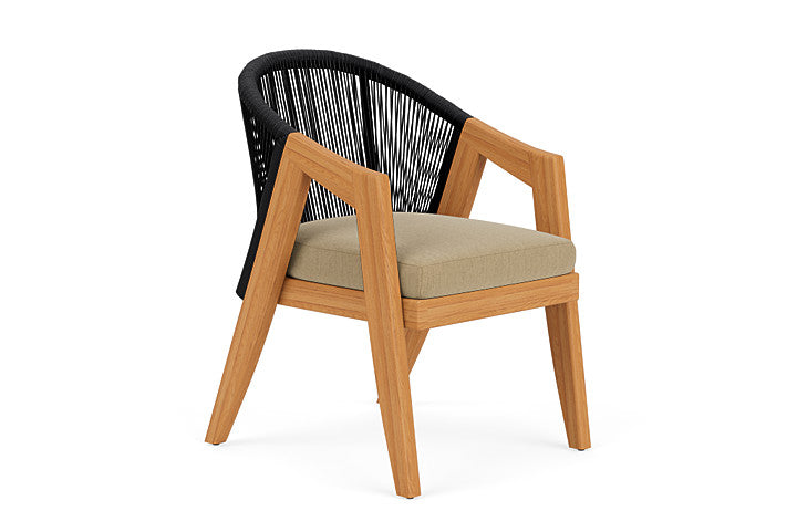 Lloyd Flanders - Alpine Dining Armchair In Natural Teak Finish With Loveboat Saffron Fabric - 3630010962009 view 1