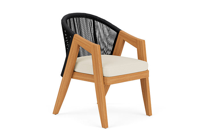 Lloyd Flanders - Alpine Dining Armchair In Natural Teak Finish With Sailcloth Sailor Fabric - 363001096434 view 1