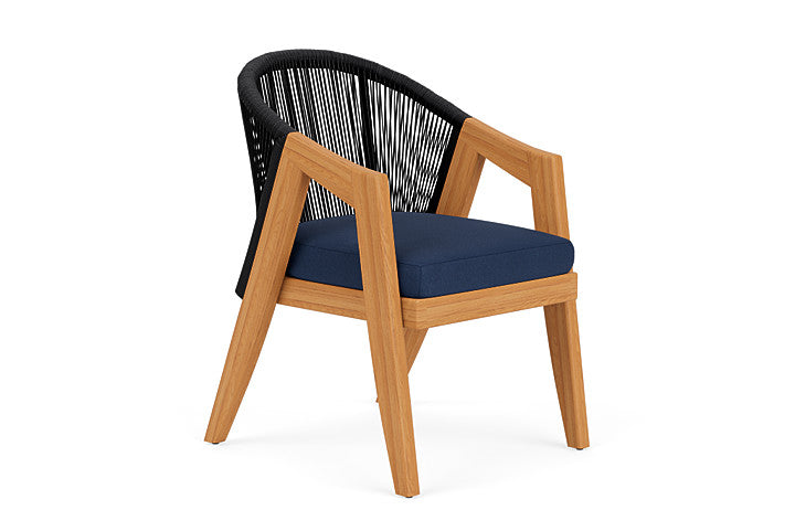 Lloyd Flanders - Alpine Dining Armchair In Natural Teak Finish With Sandberg Navy Fabric - 3630010962025 view 1