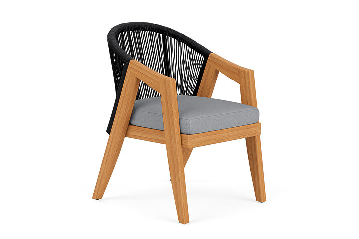 Lloyd Flanders - Alpine Dining Armchair In Natural Teak Finish With Sandberg Pewter Fabric - 3630010962029 view 1