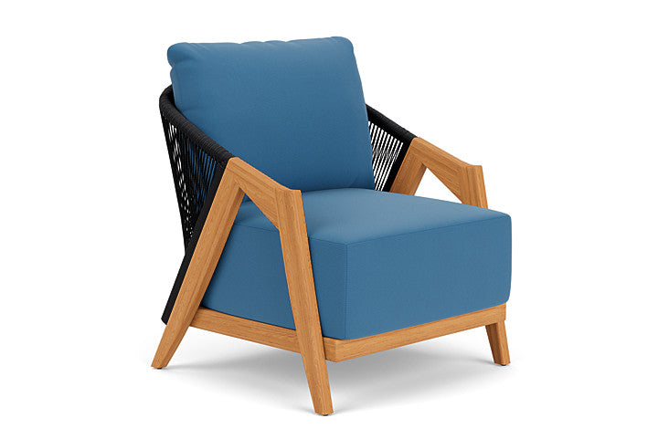 Lloyd Flanders - Alpine Lounge Chair In Natural Teak Finish With Bamboo Bay Sky Fabric - 3630020962007 view 1