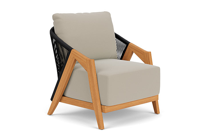 Lloyd Flanders - Alpine Lounge Chair In Natural Teak Finish With Callen Driftwood Fabric - 3630020962023 view 1