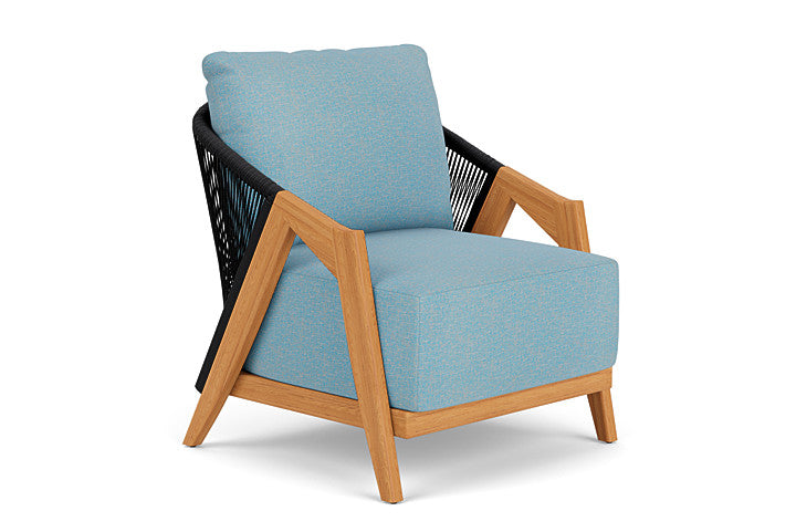 Lloyd Flanders - Alpine Lounge Chair In Natural Teak Finish With Leeds Light Blue Fabric - 3630020962058 view 1