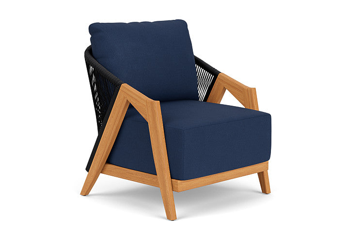 Lloyd Flanders - Alpine Lounge Chair In Natural Teak Finish With Sandberg Navy Fabric - 3630020962025 view 1