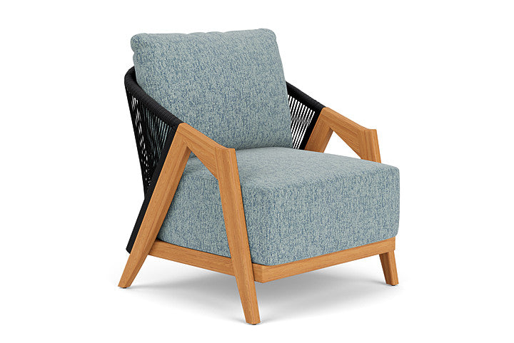 Lloyd Flanders - Alpine Lounge Chair In Natural Teak Finish With Serene Ocean Fabric - 3630020962032 view 1