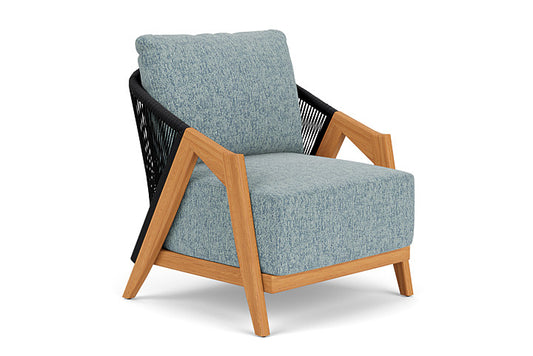 Lloyd Flanders - Alpine Lounge Chair In Natural Teak Finish With Serene Ocean Fabric - 3630020962032 view 1
