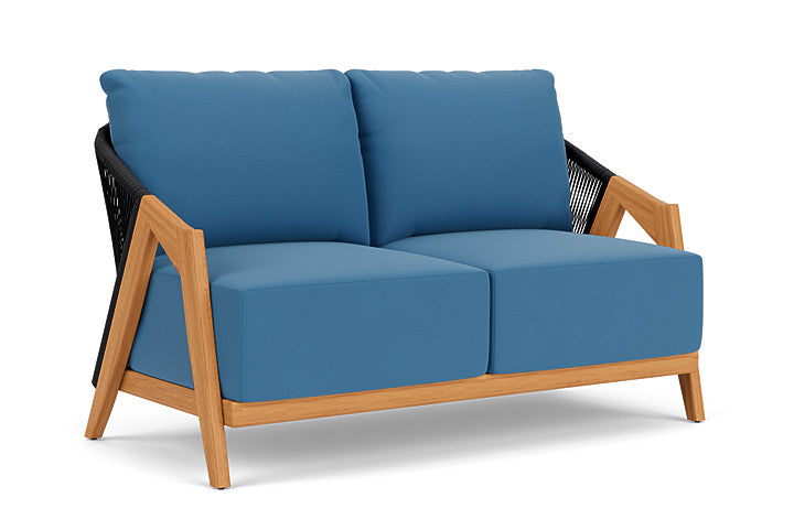 Lloyd Flanders - Alpine Loveseat In Natural Teak Finish With Bamboo Bay Sky Fabric - 3630500962007 view 1