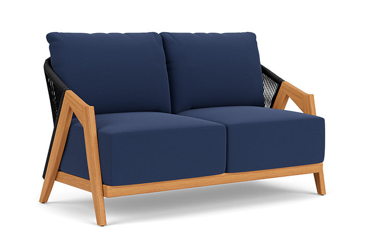 Lloyd Flanders - Alpine Loveseat In Natural Teak Finish With Beach Navy Fabric - 3630500962013 view 1
