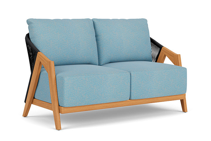 Lloyd Flanders - Alpine Loveseat In Natural Teak Finish With Leeds Light Blue Fabric - 3630500962058 view 1