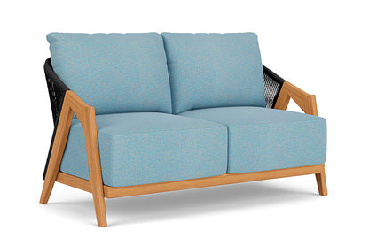 Lloyd Flanders - Alpine Loveseat In Natural Teak Finish With Leeds Light Blue Fabric - 3630500962058 view 1