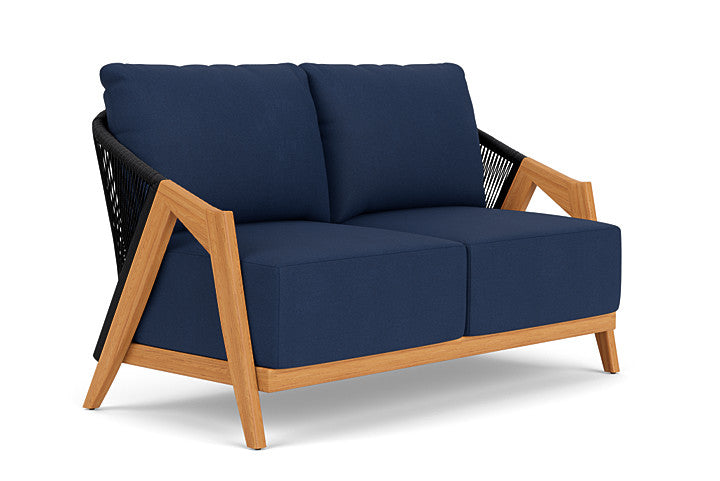 Lloyd Flanders - Alpine Loveseat In Natural Teak Finish With Sandberg Navy Fabric - 3630500962025 view 1