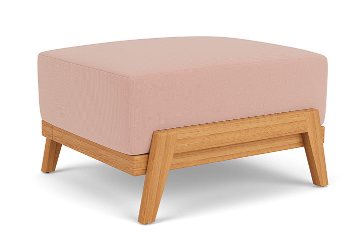 Lloyd Flanders - Alpine Ottoman In Natural Teak Finish With Azulu Clay Fabric - 3630170962033 view 1
