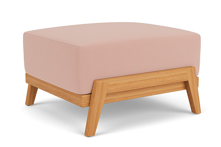 Lloyd Flanders - Alpine Ottoman In Natural Teak Finish With Azulu Clay Fabric - 3630170962033 view 2