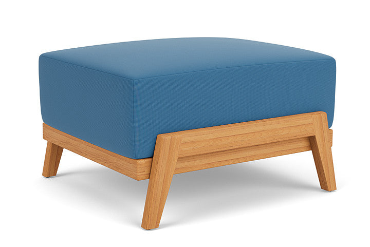 Lloyd Flanders - Alpine Ottoman In Natural Teak Finish With Bamboo Bay Sky Fabric - 3630170962007 view 2