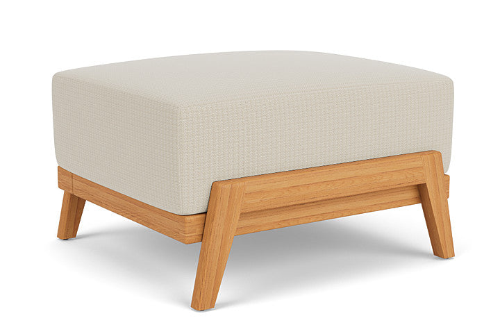 Lloyd Flanders - Alpine Ottoman In Natural Teak Finish With Beach Natural Fabric - 3630170962005 view 1