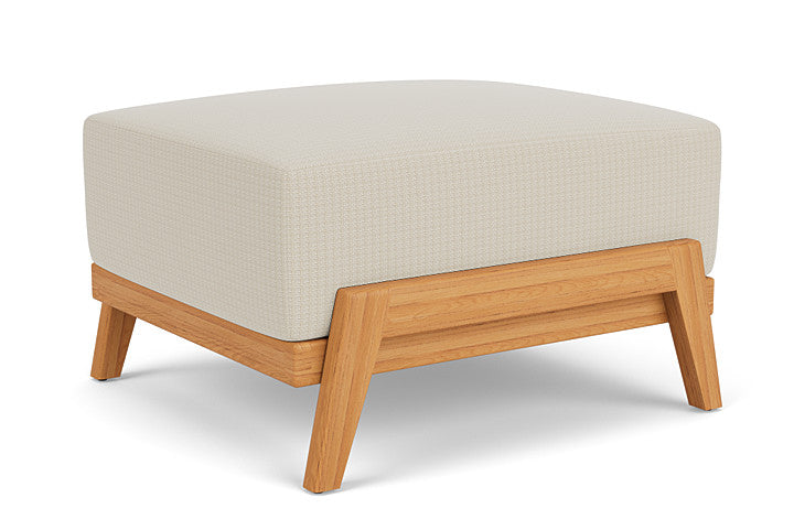 Lloyd Flanders - Alpine Ottoman In Natural Teak Finish With Beach Natural Fabric - 3630170962005 view 2