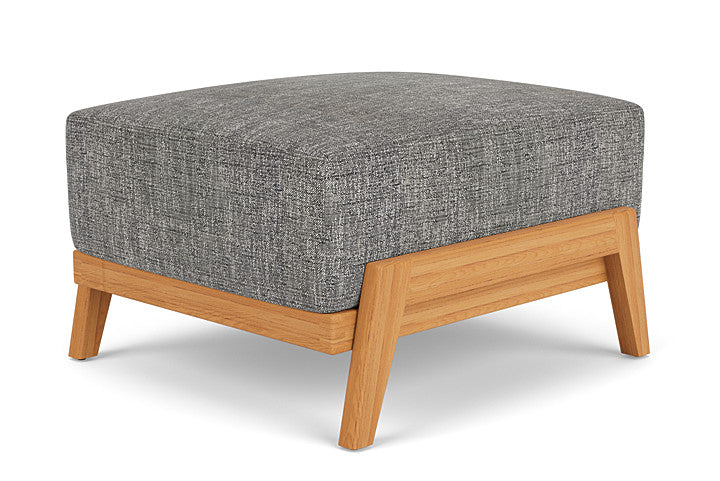 Lloyd Flanders - Alpine Ottoman In Natural Teak Finish With Black Sand Fabric - 3630170962040 view 1