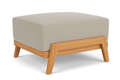 Lloyd Flanders - Alpine Ottoman In Natural Teak Finish With Callen Driftwood Fabric - 3630170962023 view 1