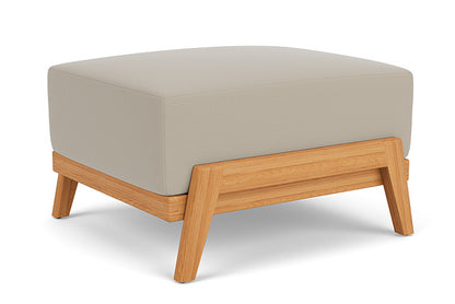 Lloyd Flanders - Alpine Ottoman In Natural Teak Finish With Callen Driftwood Fabric - 3630170962023 view 2