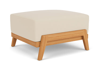 Lloyd Flanders - Alpine Ottoman In Natural Teak Finish With Callen Pearl Fabric - 3630170962021 view 1