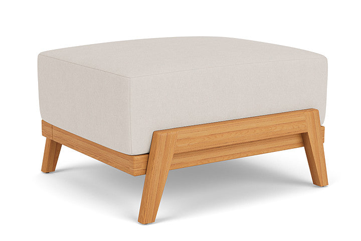 Lloyd Flanders - Alpine Ottoman In Natural Teak Finish With Canvas Canvas Fabric - 363017096319 view 1
