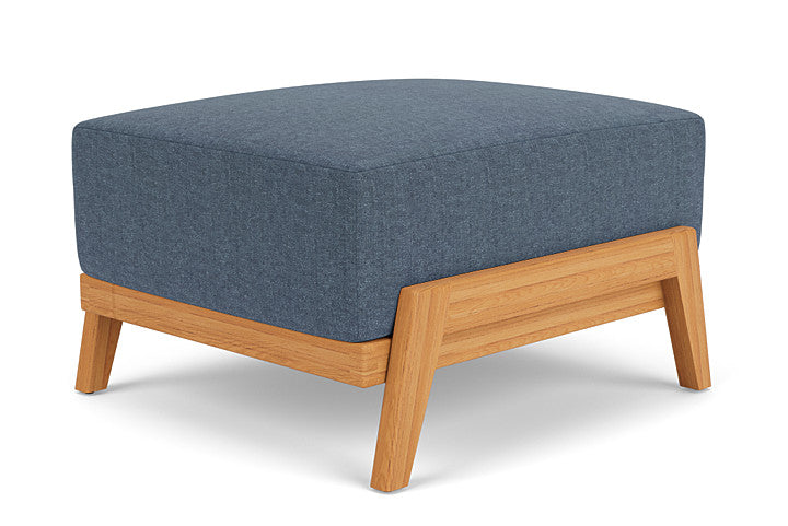 Lloyd Flanders - Alpine Ottoman In Natural Teak Finish With Deluna Aegean Fabric - 3630170962030 view 1