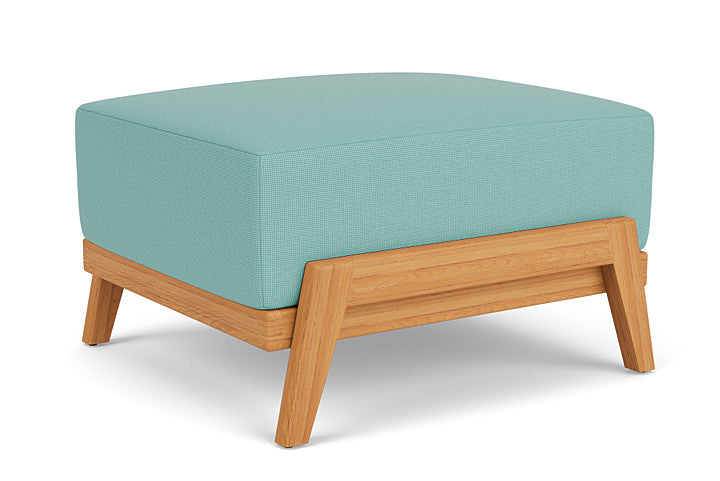 Lloyd Flanders - Alpine Ottoman In Natural Teak Finish With Fife Aruba Fabric - 363017096748 view 2