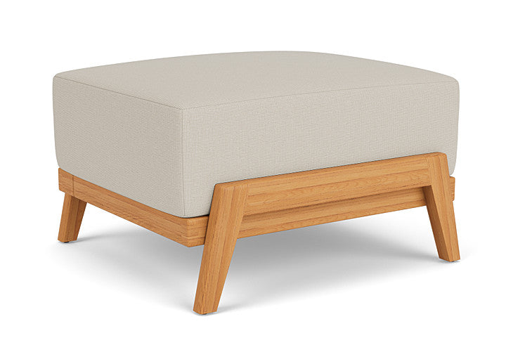 Lloyd Flanders - Alpine Ottoman In Natural Teak Finish With Fife Fog Fabric - 363017096181 view 1