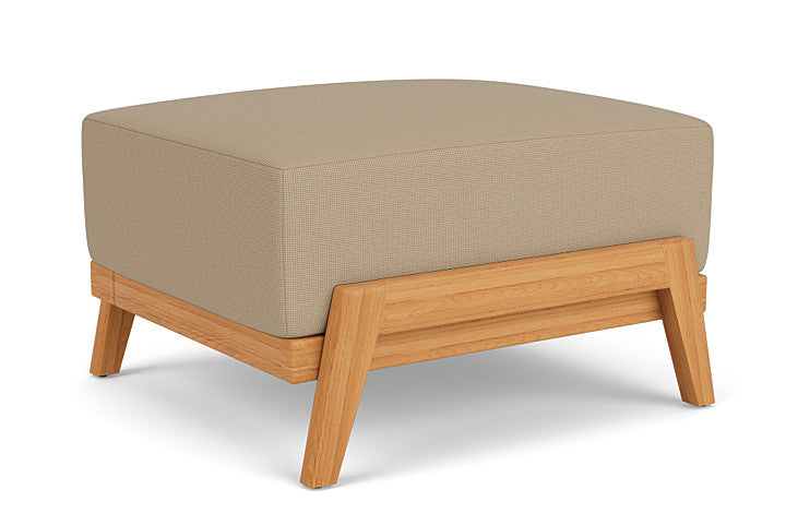 Lloyd Flanders - Alpine Ottoman In Natural Teak Finish With Fife Sahara Fabric - 363017096742 view 1