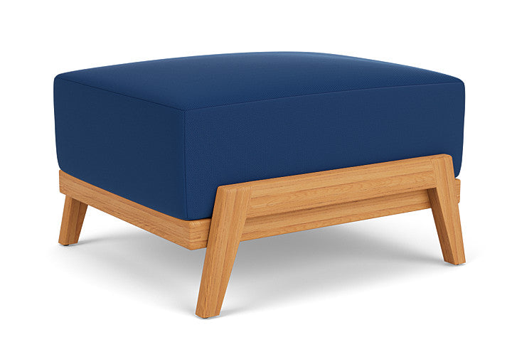 Lloyd Flanders - Alpine Ottoman In Natural Teak Finish With Flagship Lapis Fabric - 3630170961813 view 2