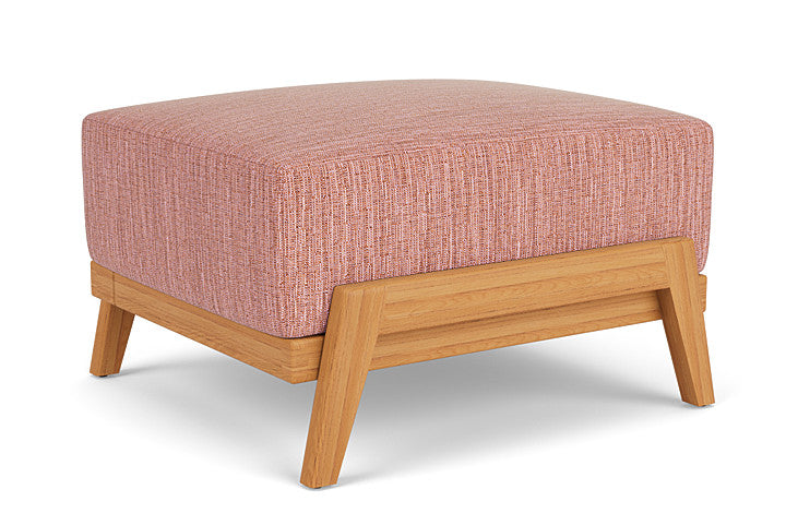 Lloyd Flanders - Alpine Ottoman In Natural Teak Finish With Friendly Carnival Fabric - 3630170962043 view 1