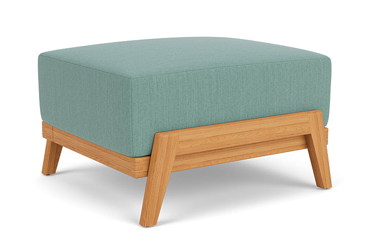 Lloyd Flanders - Alpine Ottoman In Natural Teak Finish With Loveboat Mint Fabric - 3630170962010 view 1