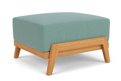 Lloyd Flanders - Alpine Ottoman In Natural Teak Finish With Loveboat Mint Fabric - 3630170962010 view 1