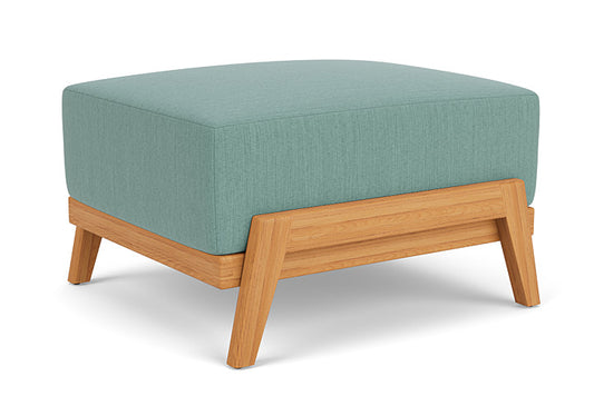 Lloyd Flanders - Alpine Ottoman In Natural Teak Finish With Loveboat Mint Fabric - 3630170962010 view 2