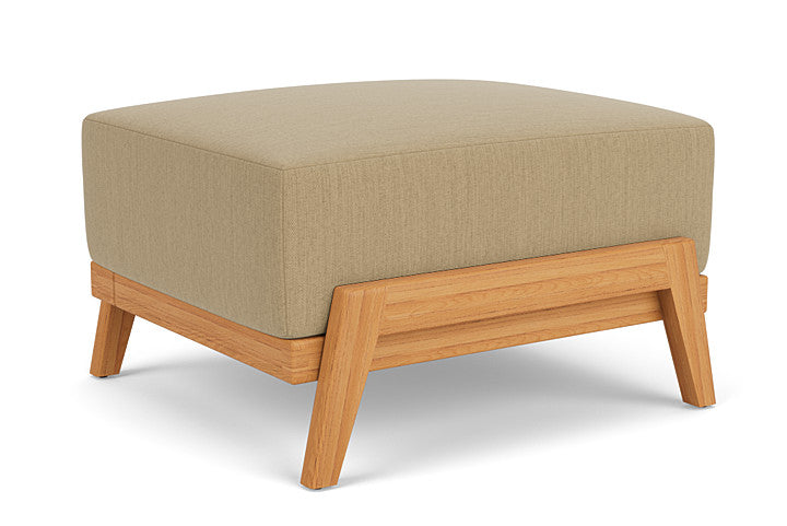 Lloyd Flanders - Alpine Ottoman In Natural Teak Finish With Loveboat Saffron Fabric - 3630170962009 view 1