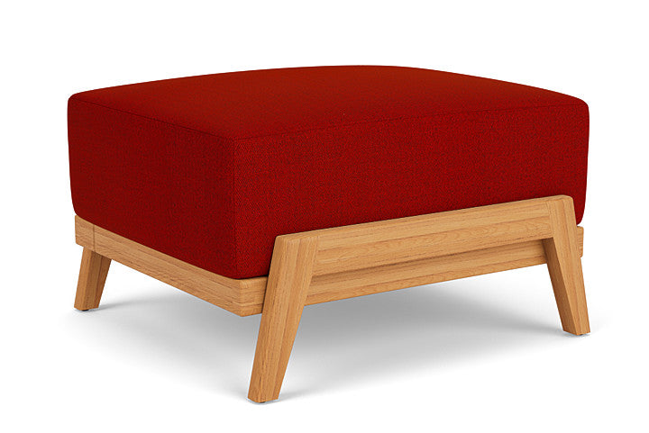 Lloyd Flanders - Alpine Ottoman In Natural Teak Finish With Partyline Lollipop Fabric - 3630170962054 view 1