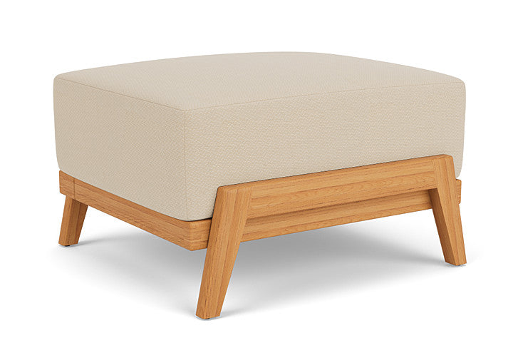 Lloyd Flanders - Alpine Ottoman In Natural Teak Finish With Raindrop Almond Fabric - 3630170962055 view 1