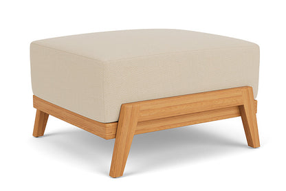 Lloyd Flanders - Alpine Ottoman In Natural Teak Finish With Raindrop Almond Fabric - 3630170962055 view 2