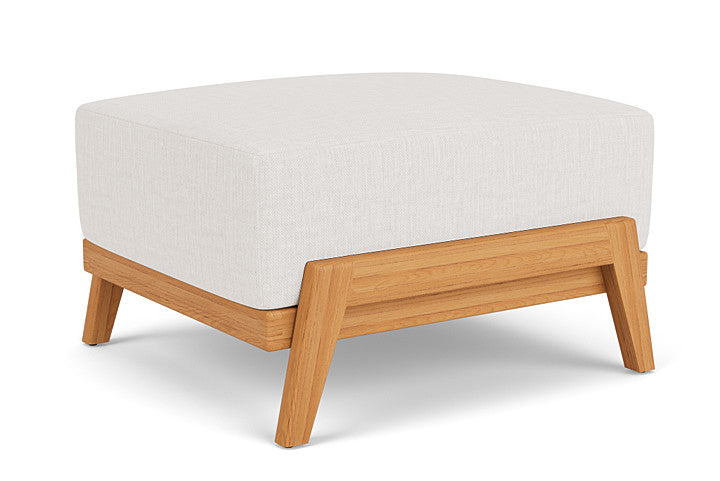 Lloyd Flanders - Alpine Ottoman In Natural Teak Finish With Reflections Snow Fabric - 3630170962014 view 2