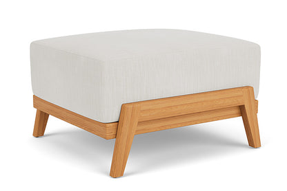 Lloyd Flanders - Alpine Ottoman In Natural Teak Finish With Rollo Linen Fabric - 3630170962020 view 2