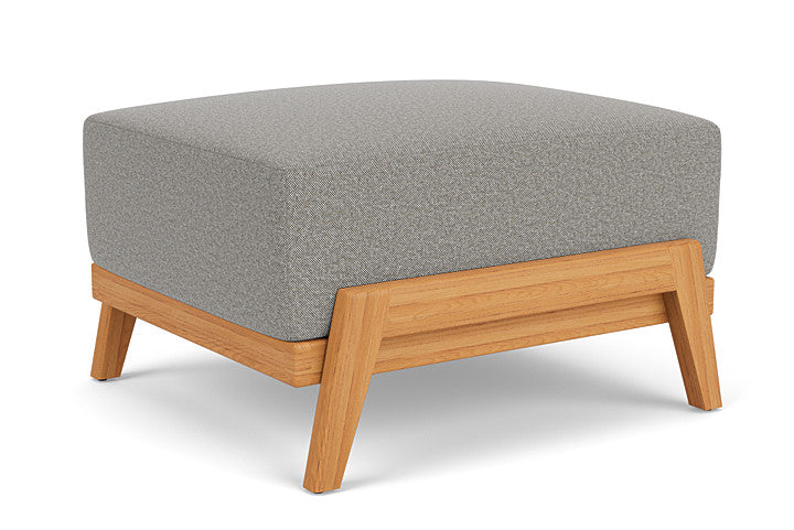 Lloyd Flanders - Alpine Ottoman In Natural Teak Finish With Rumba Nickel Fabric - 3630170962011 view 2