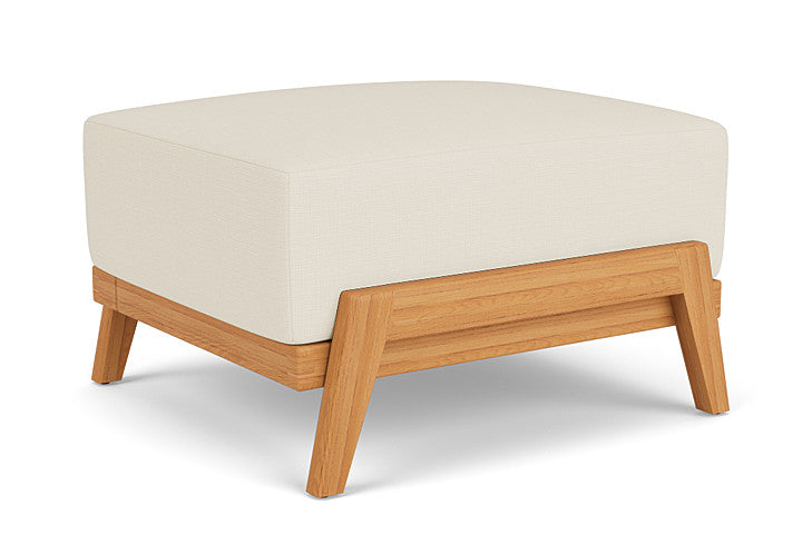Lloyd Flanders - Alpine Ottoman In Natural Teak Finish With Sailcloth Sailor Fabric - 363017096434 view 1