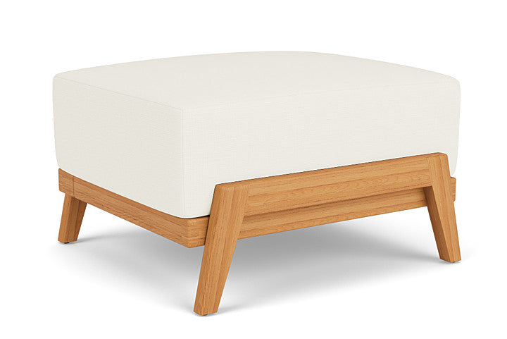 Lloyd Flanders - Alpine Ottoman In Natural Teak Finish With Sailcloth Salt Fabric - 363017096890 view 1