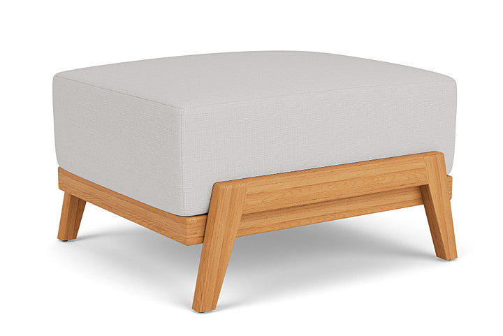 Lloyd Flanders - Alpine Ottoman In Natural Teak Finish With Sailcloth Seagull Fabric - 363017096W61 view 2