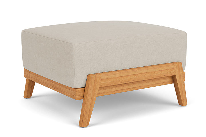 Lloyd Flanders - Alpine Ottoman In Natural Teak Finish With Sandberg Flax Fabric - 3630170962027 view 1
