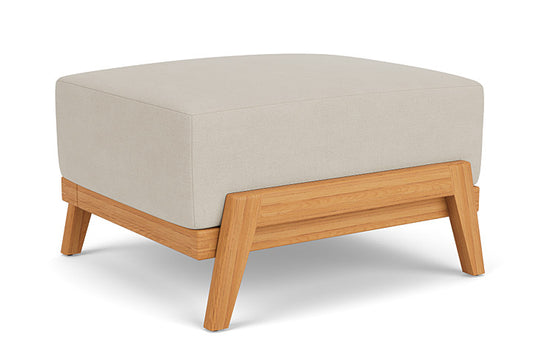 Lloyd Flanders - Alpine Ottoman In Natural Teak Finish With Sandberg Flax Fabric - 3630170962027 view 1