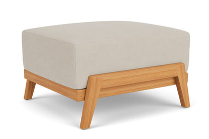 Lloyd Flanders - Alpine Ottoman In Natural Teak Finish With Sandberg Flax Fabric - 3630170962027 view 2
